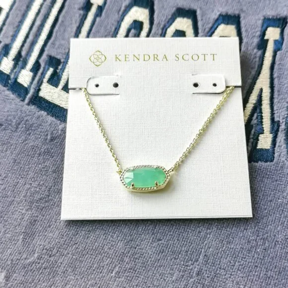 Kendra Scott Jewelry Kendra Scott Elisa Gold Chalcedony Glass Necklace Poshmark